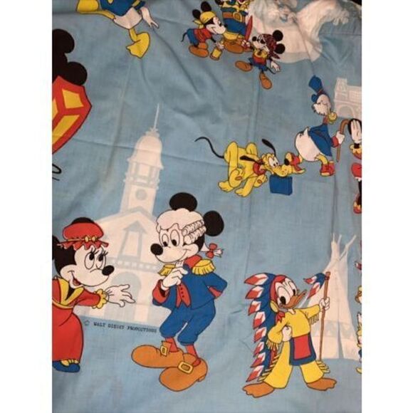 Vintage Walt  Disney Productions Curtains  Donald Mickey Minnie HTF - Picture 1 of 5